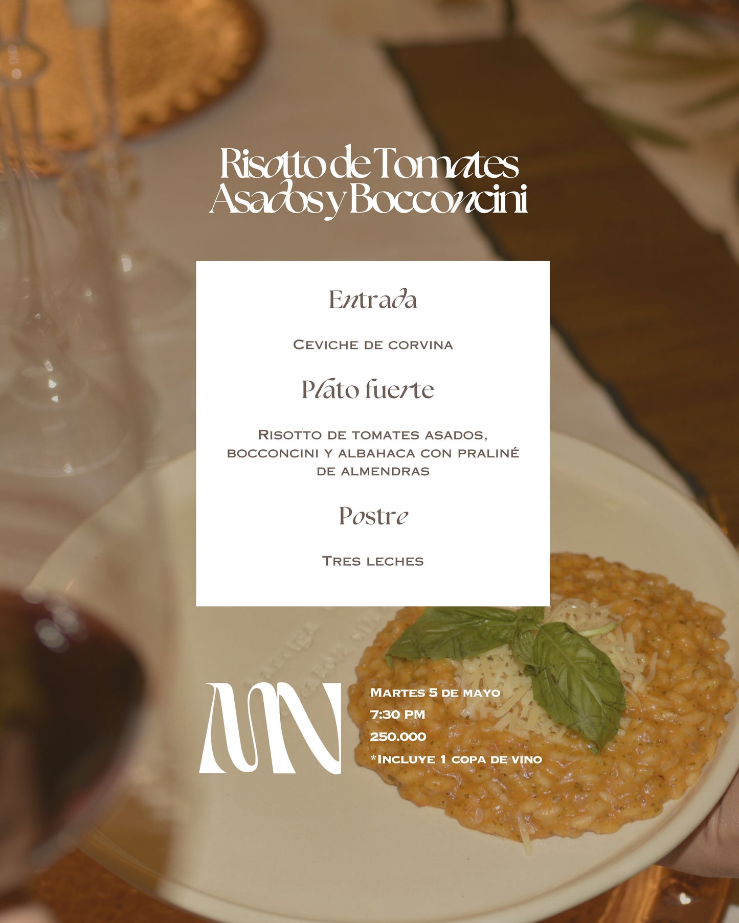 Risotto de Tomates Asados y Bocconcini - Martes 5 Mayo